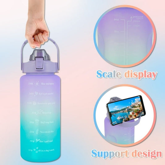 Sports Water Bottles 3 Pcs Set With Leak Proof Flip Top Lid (Random Color)