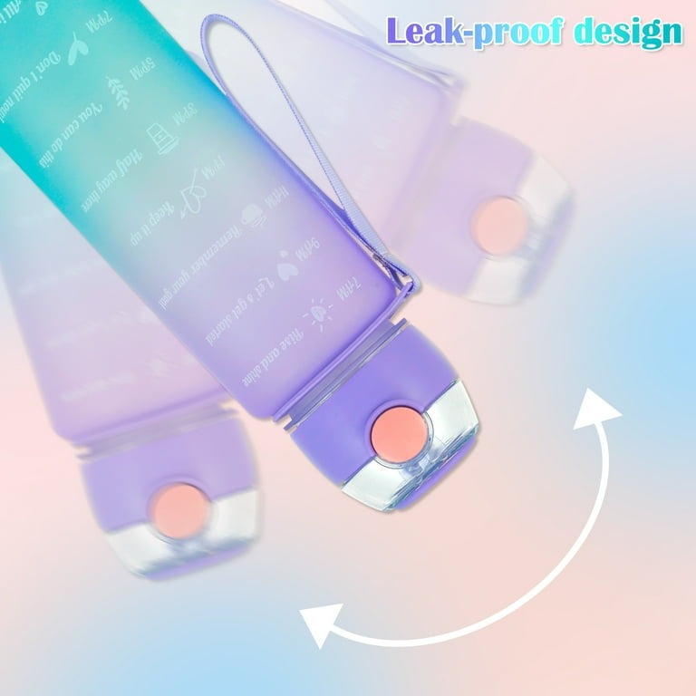 Sports Water Bottles 3 Pcs Set With Leak Proof Flip Top Lid (Random Color)