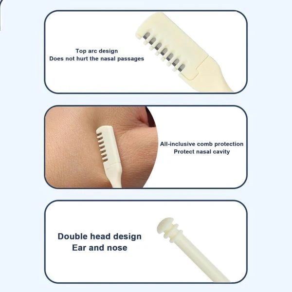 Portable Manual Nose Hair Trimmer – Stainless Steel, Washable, Safe & Painless Grooming Tool – 2pcs Set