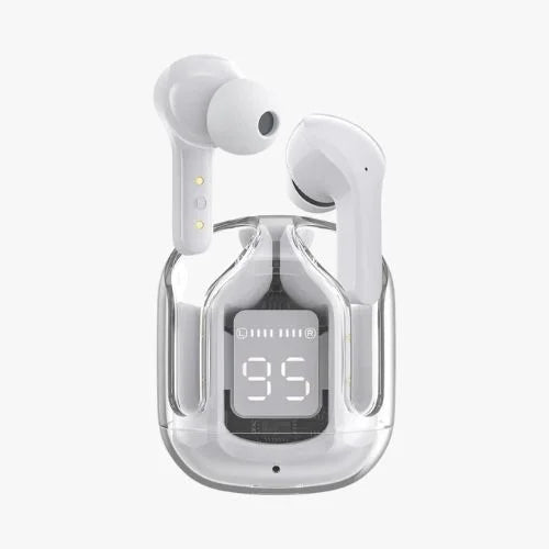 Air 31 TWS Wireless Earbuds: Crystal Clear Design, Bluetooth 5.3, LED Display, HiFi Stereo Sound, Noise Reduction Sports Headphones with Mic