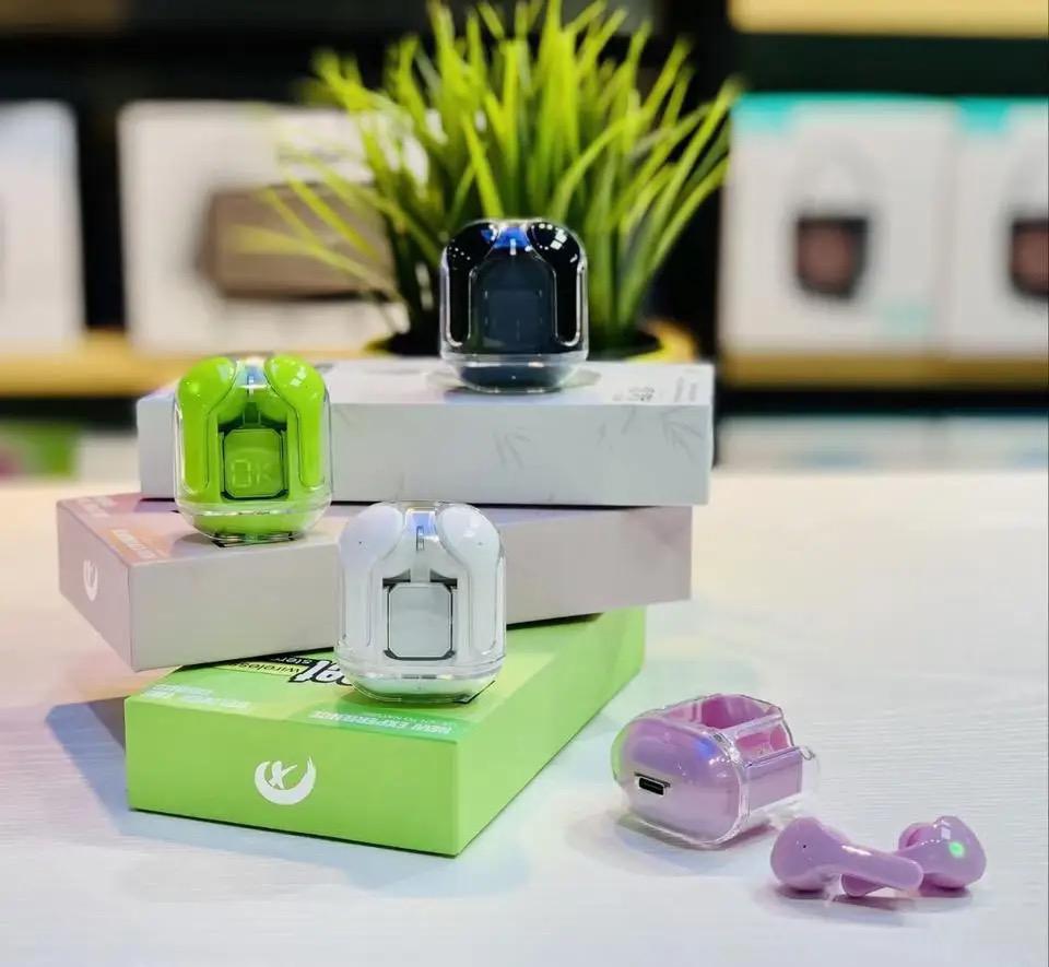 Air 31 TWS Wireless Earbuds: Crystal Clear Design, Bluetooth 5.3, LED Display, HiFi Stereo Sound, Noise Reduction Sports Headphones with Mic