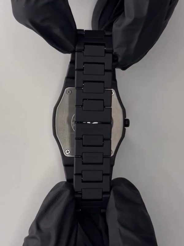 Full Black Aura Quartz Watch – Lightweight Analog Design, Premium Quality Finish, Stylish Wrist Watch For Men & Boys | Available In Full Black & Black-white (without Box)