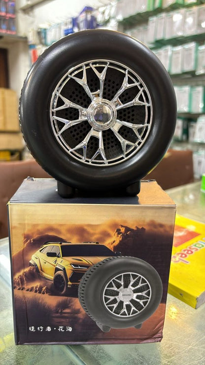 High-Powered Tyre-Shaped Bluetooth Speaker with Deep Extra Bass – Portable Wireless Speaker with Dynamic Sound, LED Lights & Unique Tyre Design for Home, Car, and Outdoor Use
