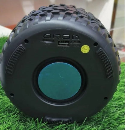 High-Powered Tyre-Shaped Bluetooth Speaker with Deep Extra Bass – Portable Wireless Speaker with Dynamic Sound, LED Lights & Unique Tyre Design for Home, Car, and Outdoor Use