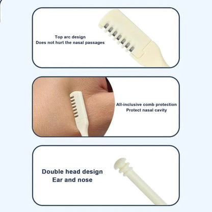 Portable Manual Nose Hair Trimmer – Stainless Steel, Washable, Safe & Painless Grooming Tool – 2pcs Set