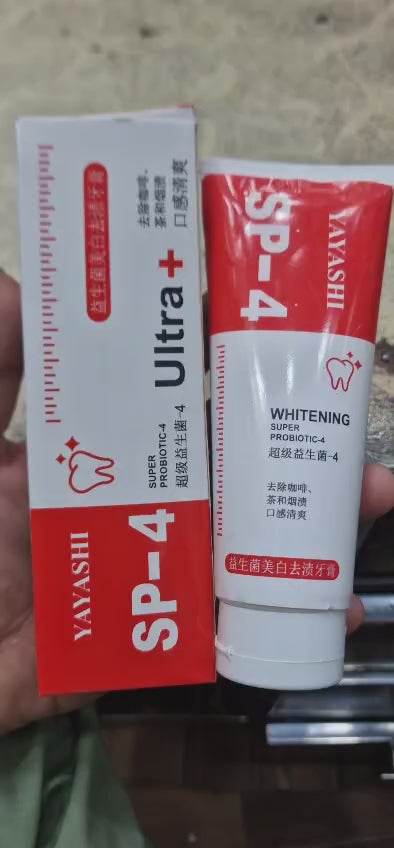 Yayashi Sp-4 Ultra Whitening Toothpaste Probiotic Stain Remover Stain Removing Toothpaste, Protects Gums Freshens Breath, For Everyone – 120 Gram